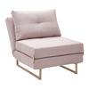 Schlafsessel Malic Rosa Webstoff - Eichefarben/Rosa, MODERN, Textil/Metall (80/84/90cm) - Bessagi Home