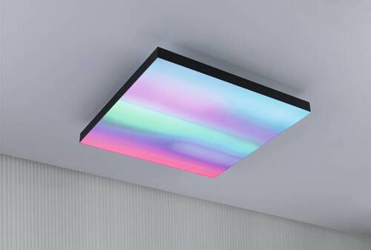 LED-Paneel Velora Rainbow in Schwarz max. 19 Watt - Schwarz, Basics, Metall (45/45/6,4cm) - Paulmann