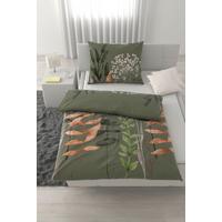 Lenjerie de pat Leavi, cca. 140x200/50x70 cm - verde, Modern, textil (140/200cm) - Mömax