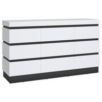 Comodă cu uși CAMPANIA - alb/antracit, Trend, material pe bază de lemn (160,8/92,5/45cm) - Modern Living