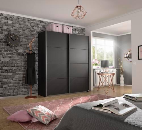 Ormar S Kliznim Vratima Belluno - siva/boje aluminija, Moderno, drvni materijal/metal (181/210/62cm) - Modern Living
