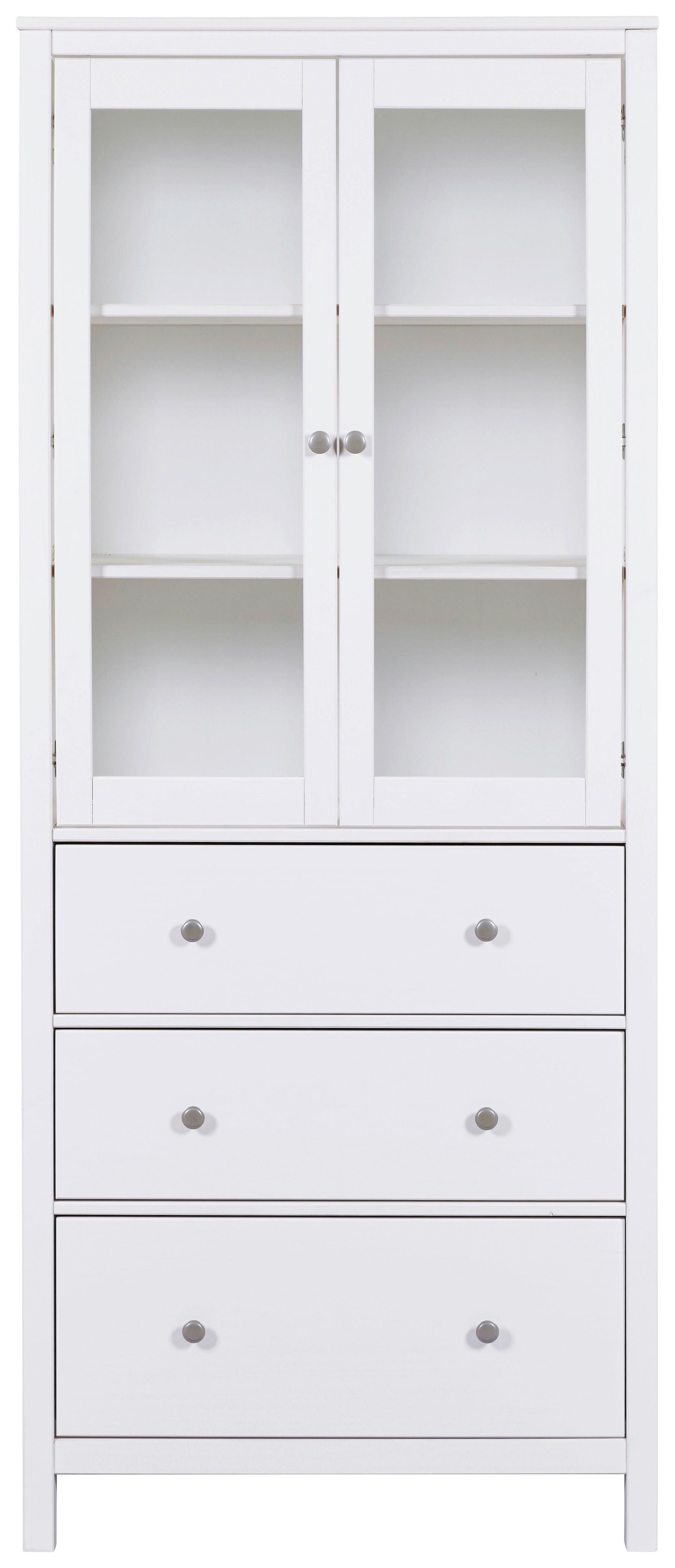 Vitrine Chilly Home ca. 82x197x40 cm Weiß - Weiß/Grau, Design, Glas/Holz (82/197/40cm) - Livetastic