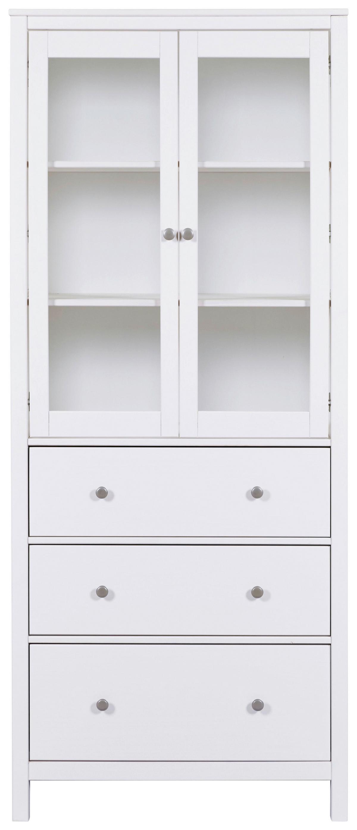 Vitrine Chilly Home ca. 82x197x40 cm Weiß - Weiß/Grau, Design, Glas/Holz (82/197/40cm) - Livetastic