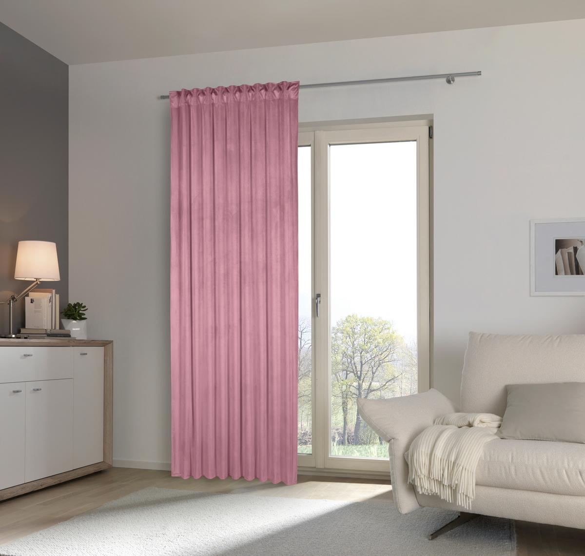 ZASŁONA GOTOWA PABLO - różowy, Basics, tkanina (135/245cm) - Esposa