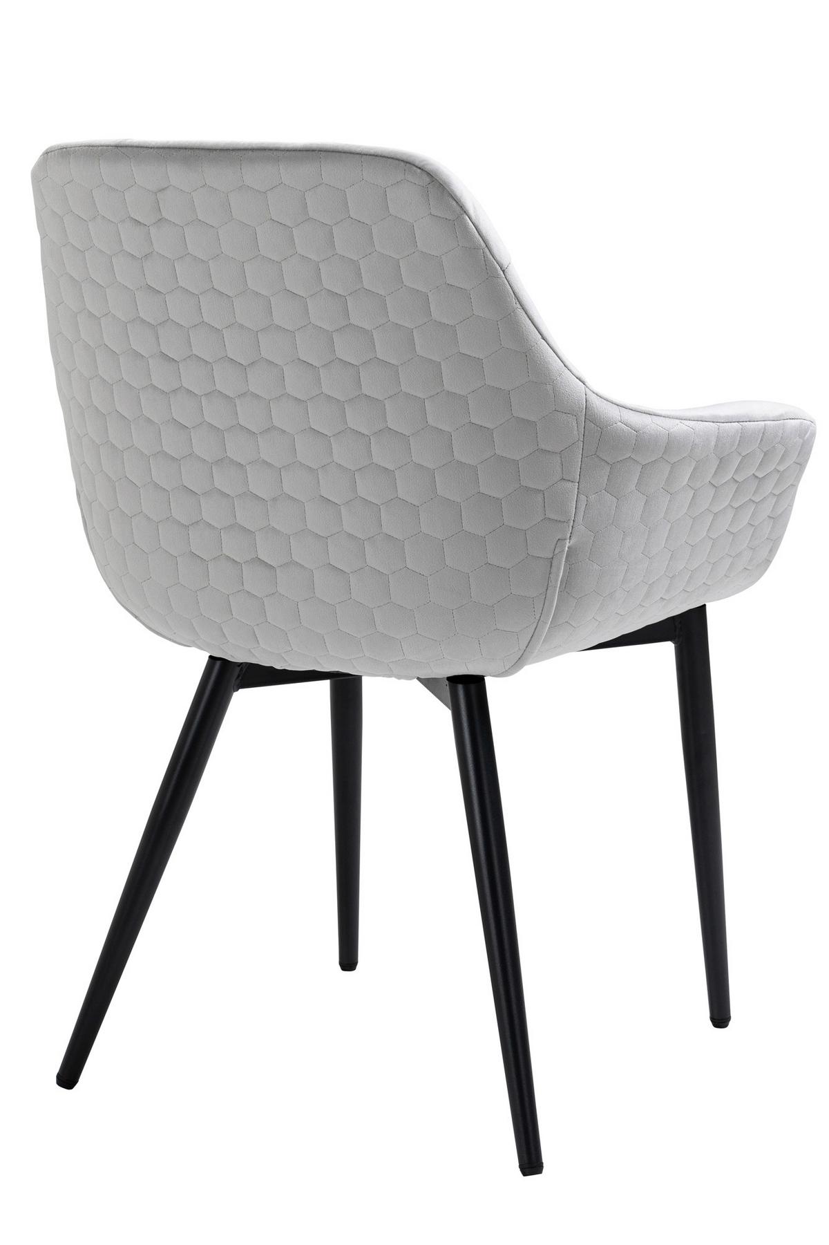 Naslanjač Samt, Svetlo Siva - črna/svetlo siva, Moderno, kovina/tekstil (63/81,5/61cm) - Livetastic