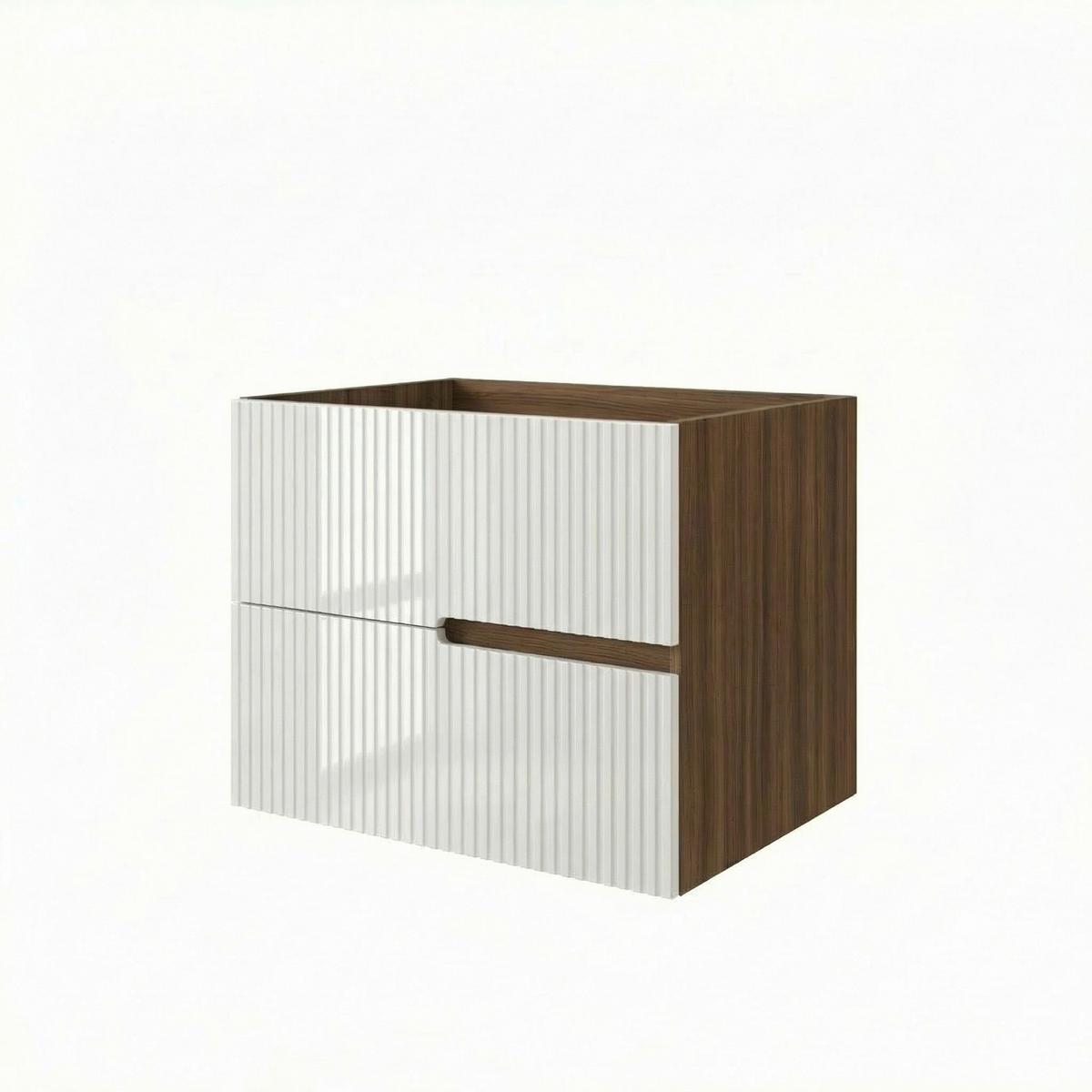 Element Ispod Umivaonika Eva - boje oraha/bijela visoki sjaj, Moderno, drvni materijal (60/51/46cm)