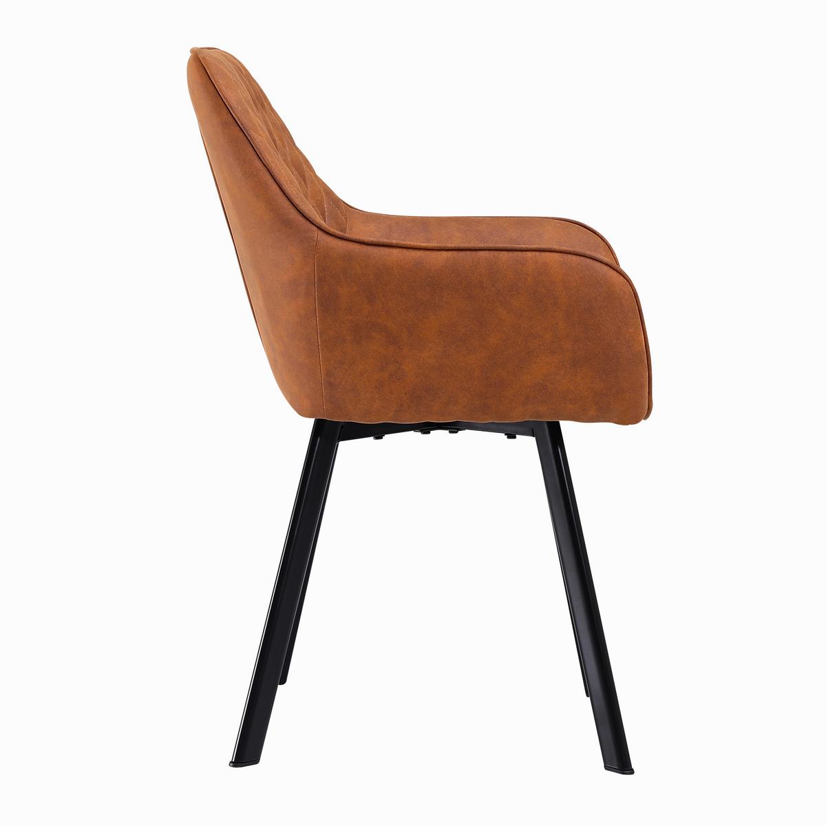 Set Naslanjačev Mira, Rjava, 2-Delni - črna/rjava, Moderno, kovina/tekstil (56,5/83/63cm) - Livetastic