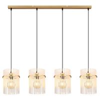 Hängeleuchte Gorley Gold/Klar max. 60 Watt - Klar/Goldfarben, KONVENTIONELL, Glas/Textil (97/4/140cm) - Globo