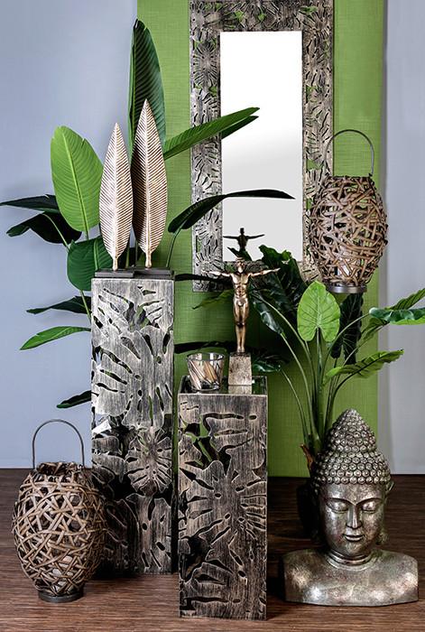 Blumensäule Flora Bronzefarben - Bronzefarben, Basics, Glas/Metall (27/70/27cm)