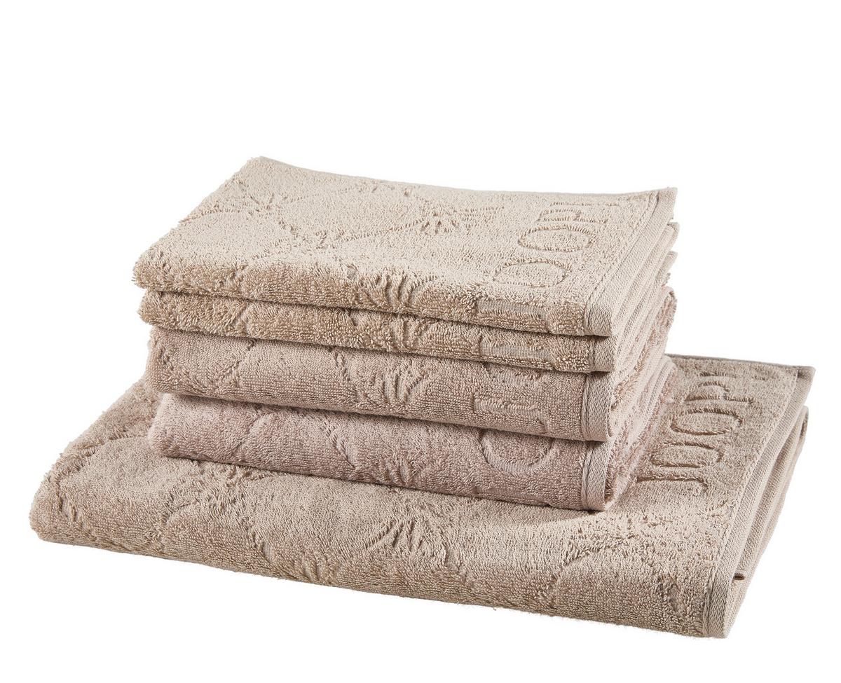 ZESTAW RĘCZNIKÓW FROTTE 1670 JOOP! UNI CORNFLOWER - beżowy/kolor piaskowy, Basics, tkanina - Joop!