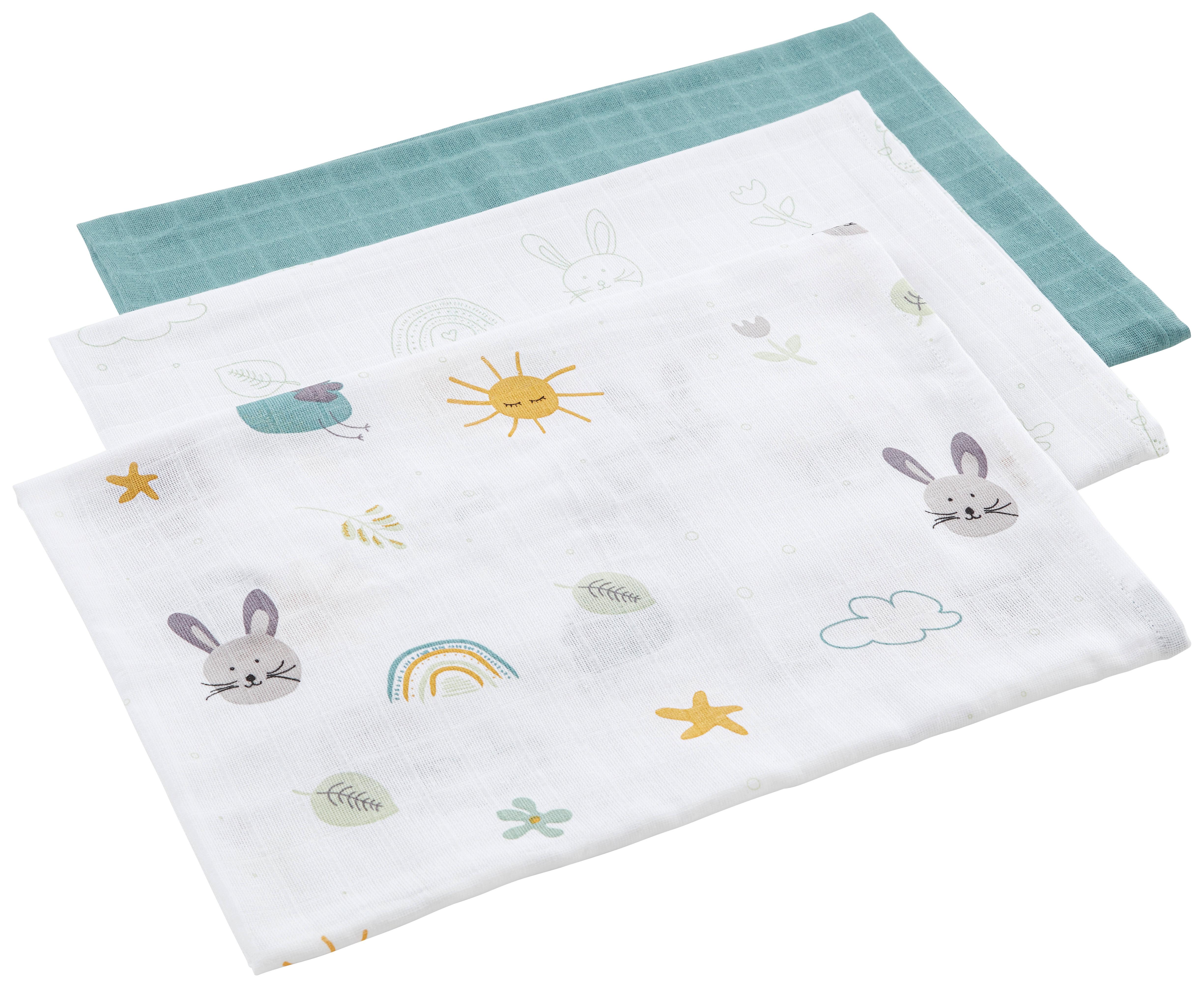 Stoffwindel Birds in Multicolor ca. 80x80cm - Multicolor, Konventionell, Textil (80/80cm) - Modern Living