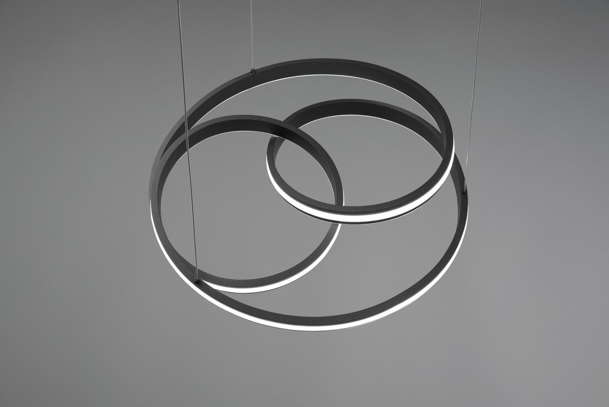 LED-Hängeleuchte Nuria Schwarz max. 60 Watt - Schwarz, Basics, Metall (60/150cm) - Trio Leuchten