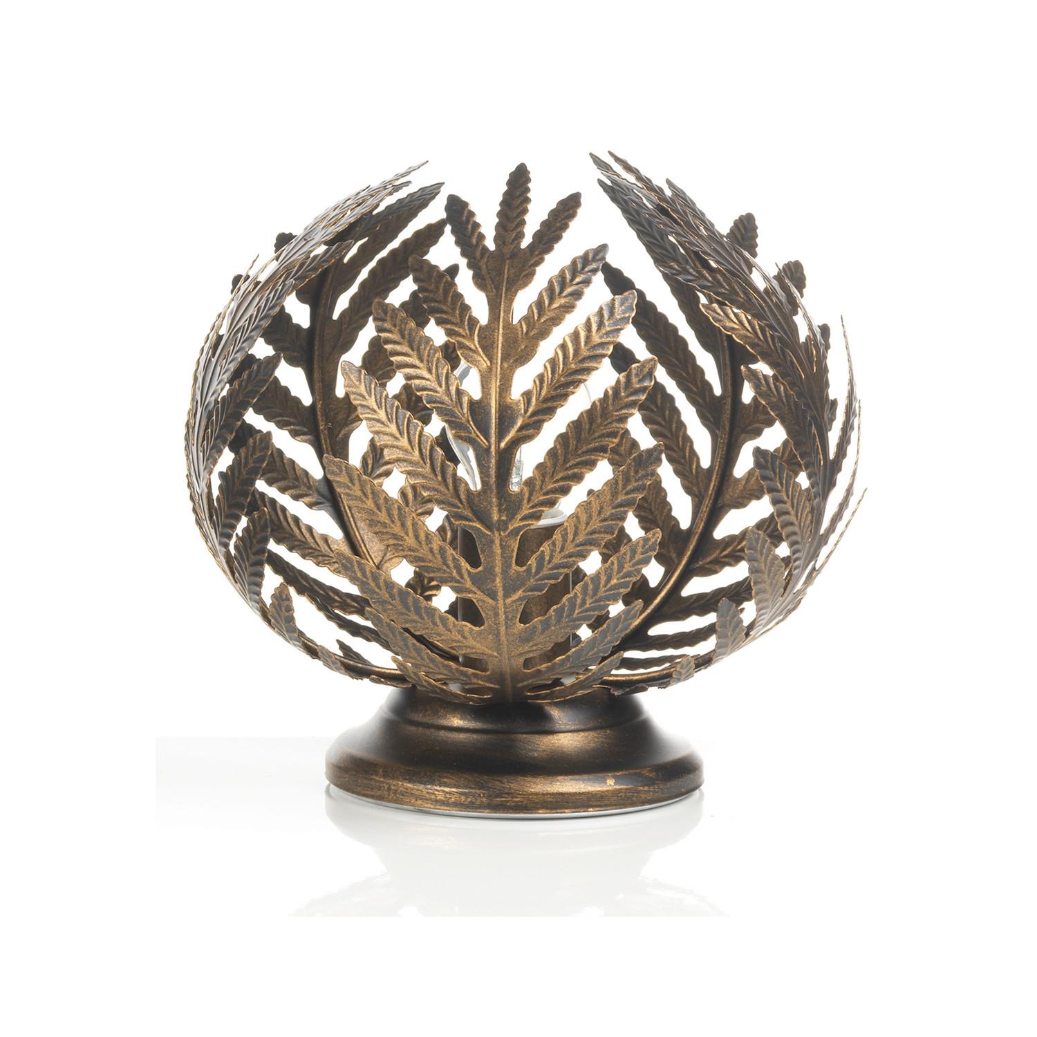 Tischleuchte Felce Bronzo Bronzefarben max. 22 Watt - Bronzefarben, Natur, Metall (25/25cm)