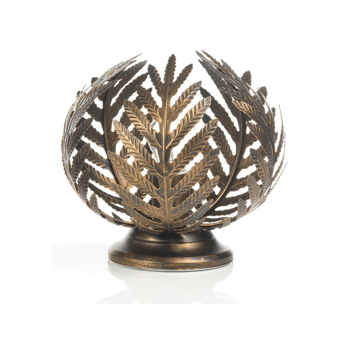 Tischleuchte Felce Bronzo Bronzefarben max. 22 Watt - Bronzefarben, Natur, Metall (25/25cm)