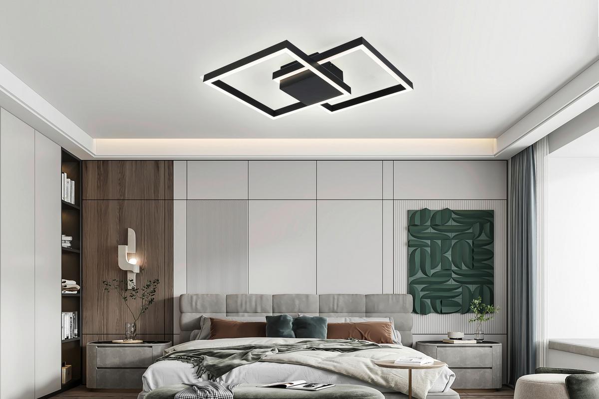 LAMPA SUFITOWA LED JAYDEN - czarny, Modern, tworzywo sztuczne/metal (74/51/9cm) - Bessagi Home