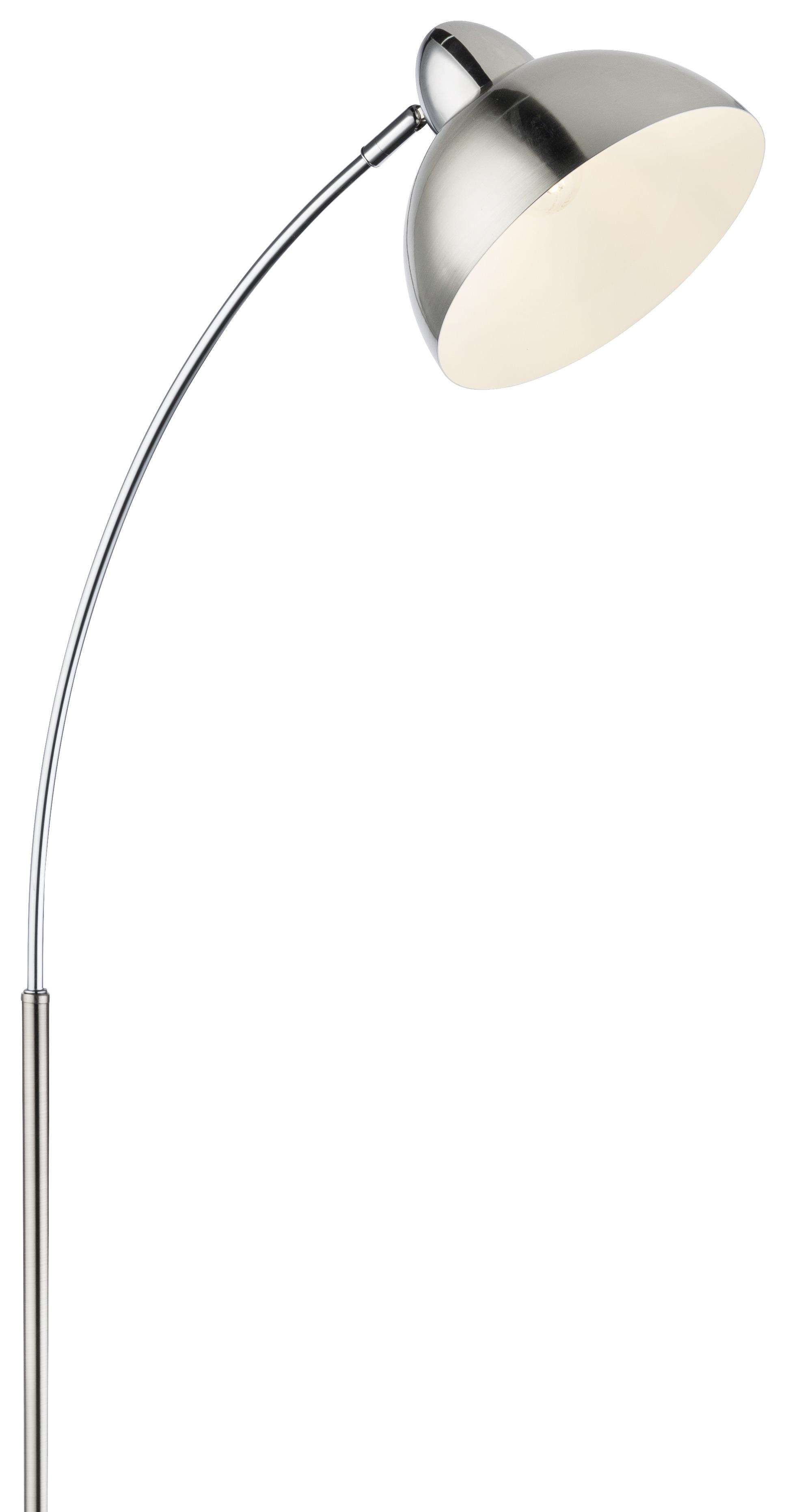 Stehleuchte Leana max. 40 Watt - Weiß/Nickelfarben, Trend, Metall (50/23/155cm) - Globo