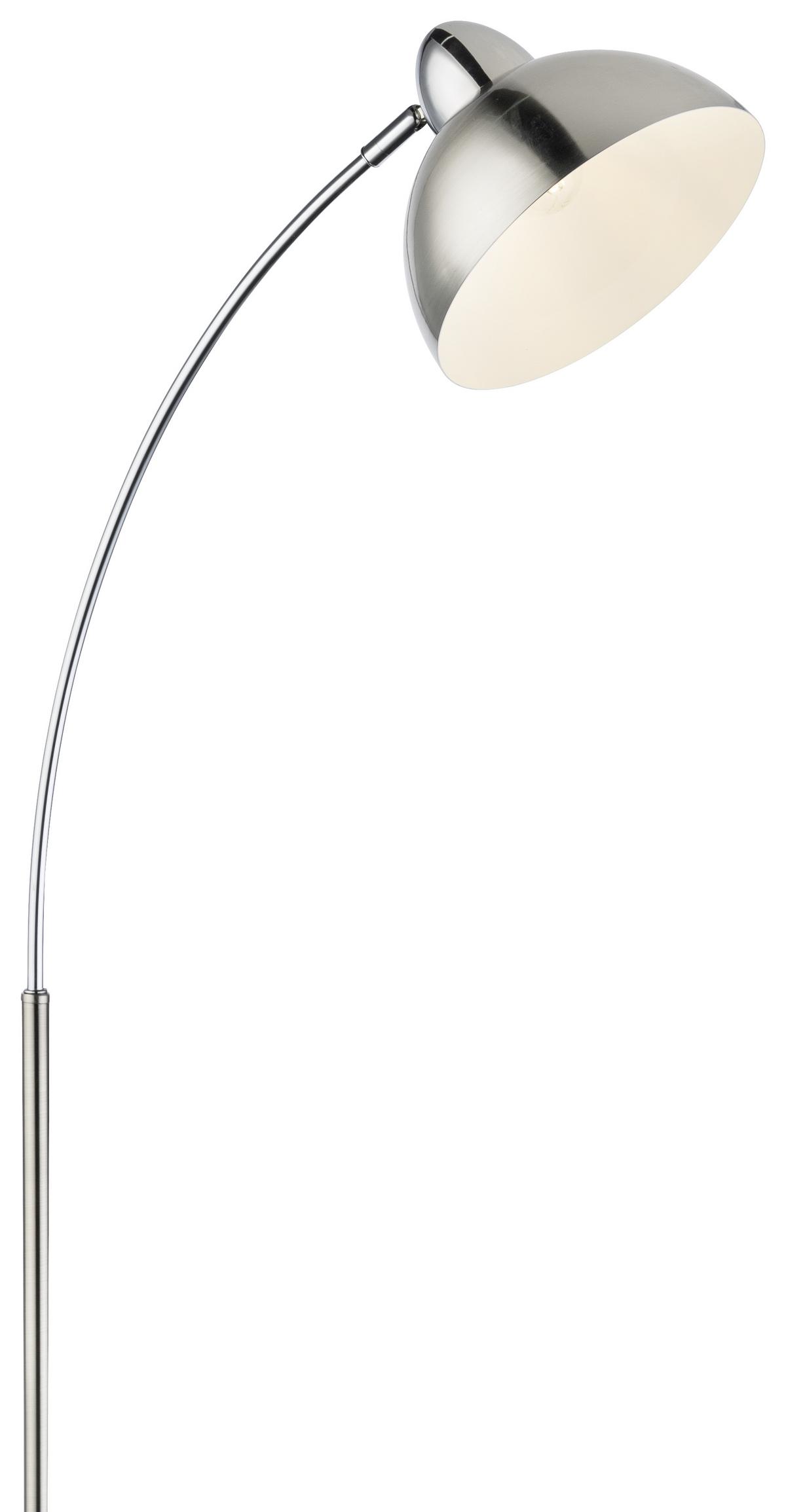 BOGENLEUCHTE LEANA - Weiss/Nickelfarben, Trend, Metall (50/23/155cm) - Globo