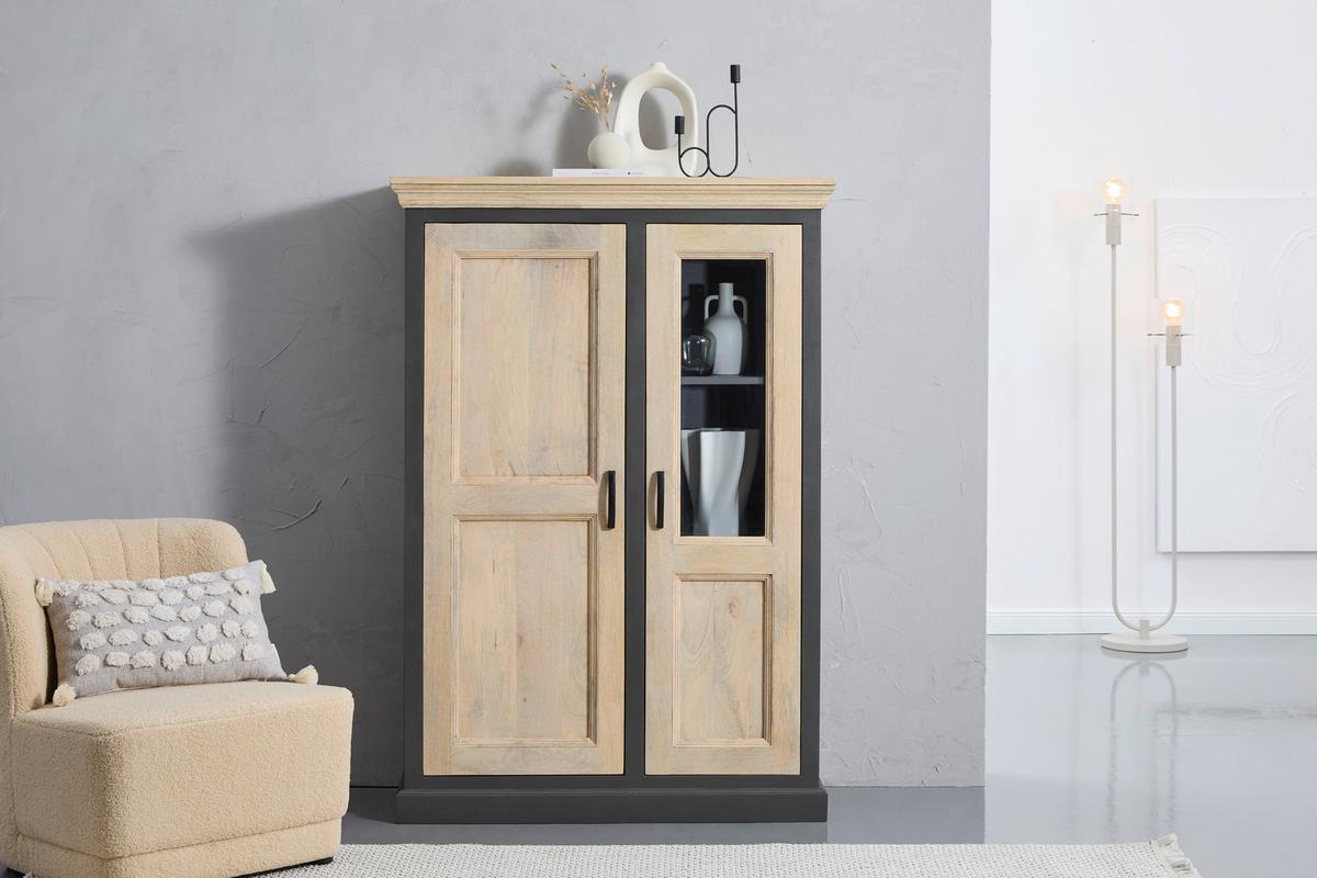 KOMODA WYSOKA HIGHBOARD - kolor naturalny/czarny, Natur, metal/drewno (100/145/40cm) - Livetastic