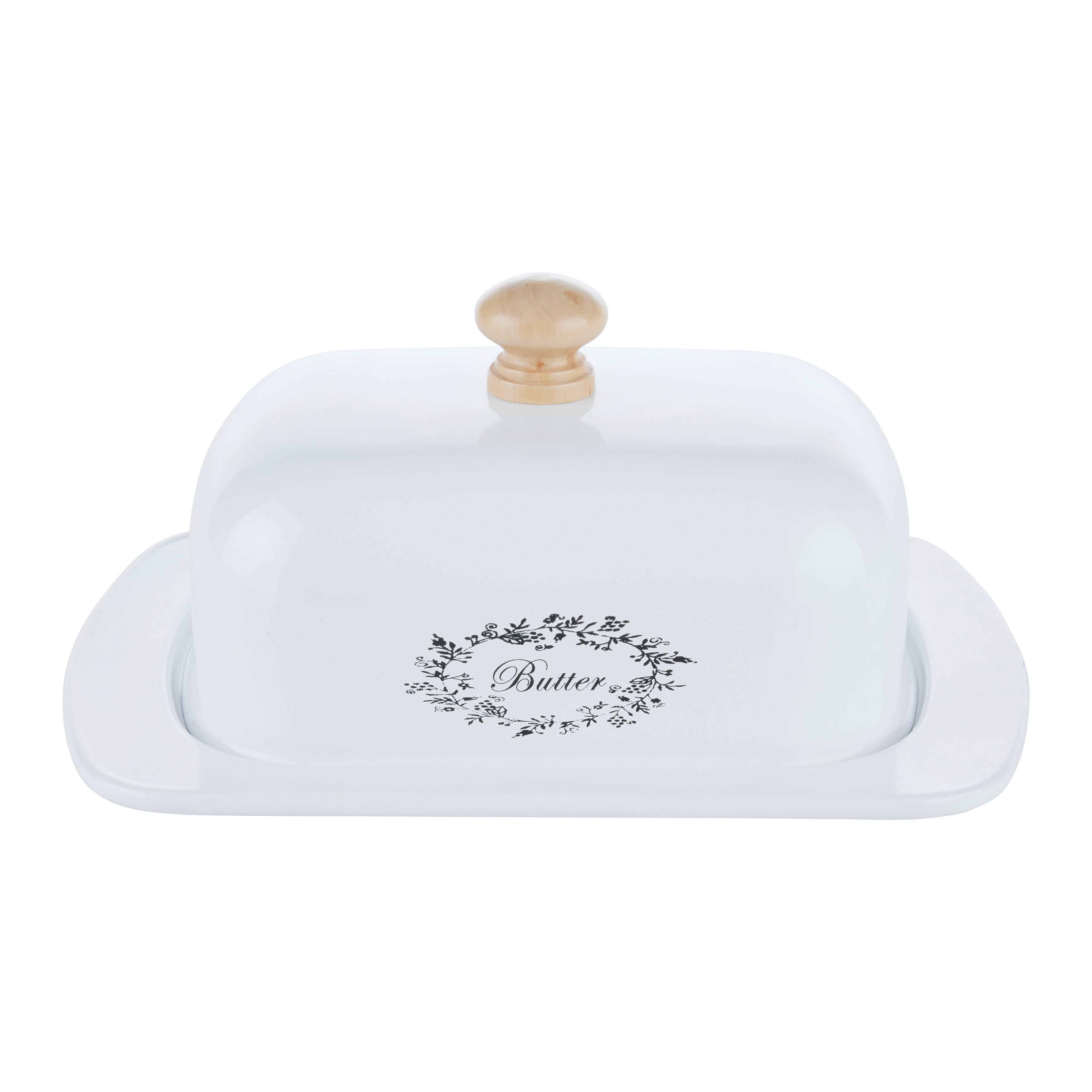 Butterdose Lore Schwarz/Weiß - Schwarz/Weiß, MODERN, Metall (17/12,5/5cm) - Zandiara