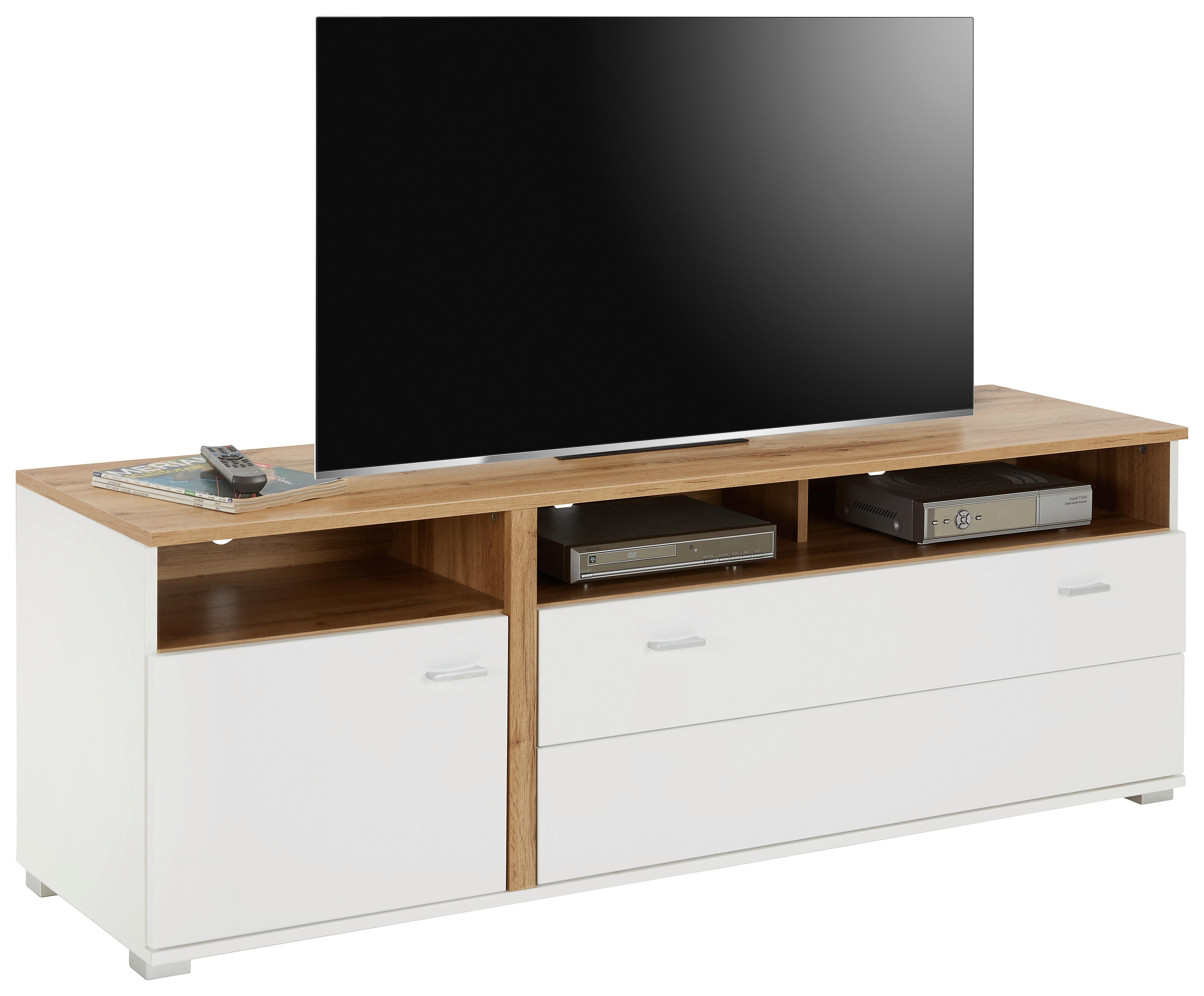 TV-Element In Eichefarben - Chromfarben/Weiss, Modern, Holzwerkstoff/Metall (160/54cm) - Mömax