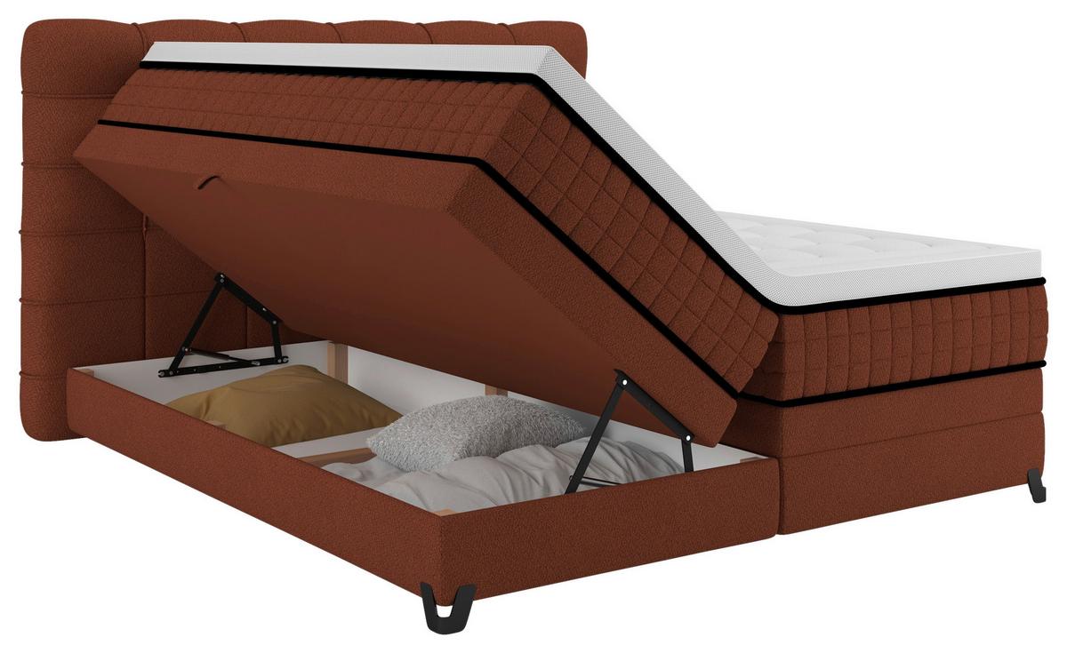 Boxspringbett Carmen C Braun ca. 160x200cm - Braun, KONVENTIONELL, Holz/Holzwerkstoff (160/200cm) - Premium Living