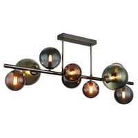 LED-DECKENLEUCHTE 56142-9D - Petrol/Bronzefarben, Design, Glas/Metall (87/30/38cm) - Globo