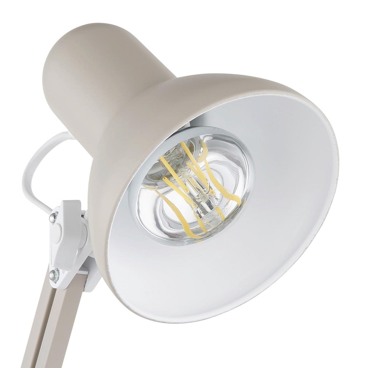 Stona Lampa Famous - bela/boja peska, Dizajnerski, metal/plastika (40/15/59cm)