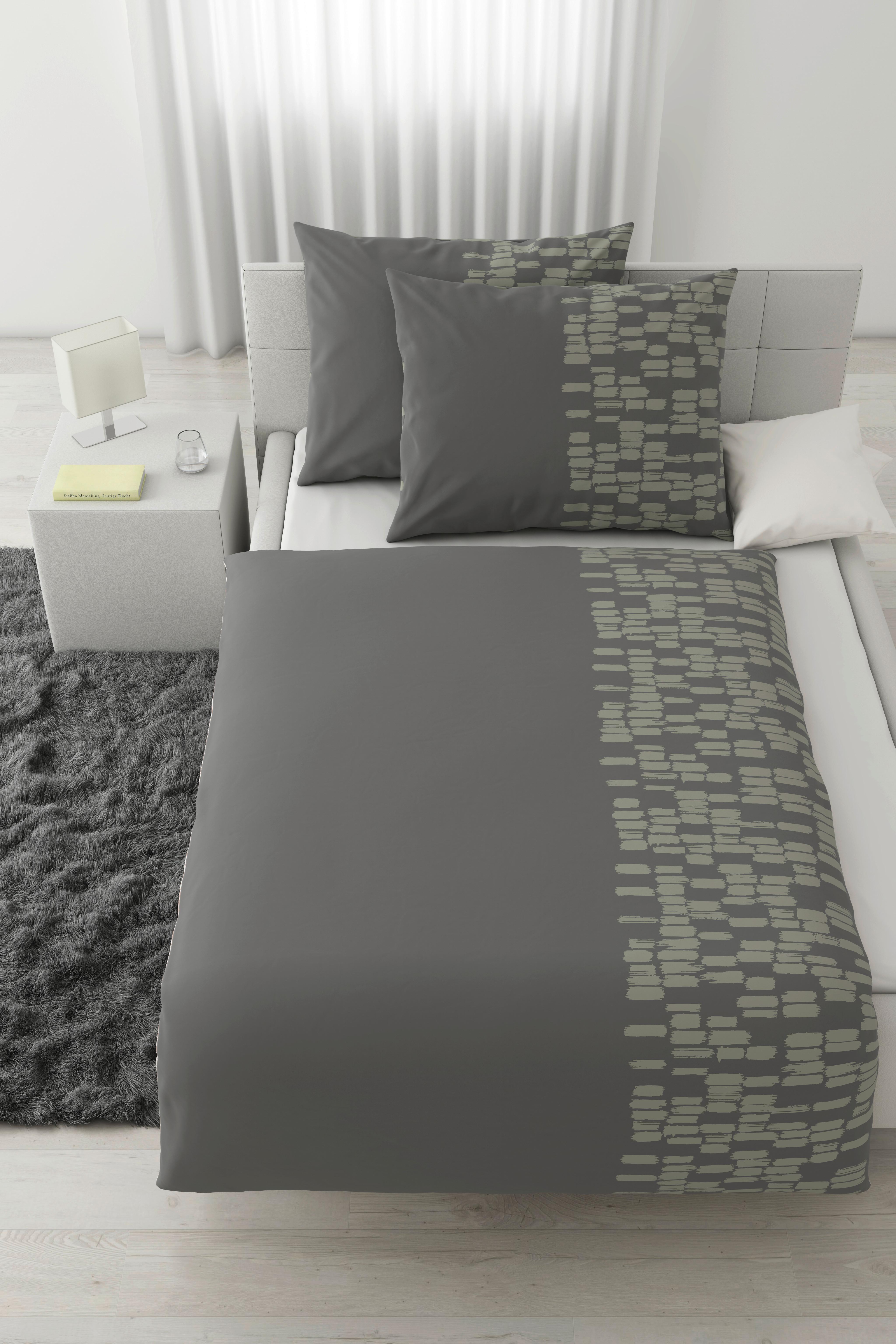 Ágyneműhuzat-garnitúra Kétszemélyes  Brush Strokes - antracit, textil (200/220cm) - Modern Living