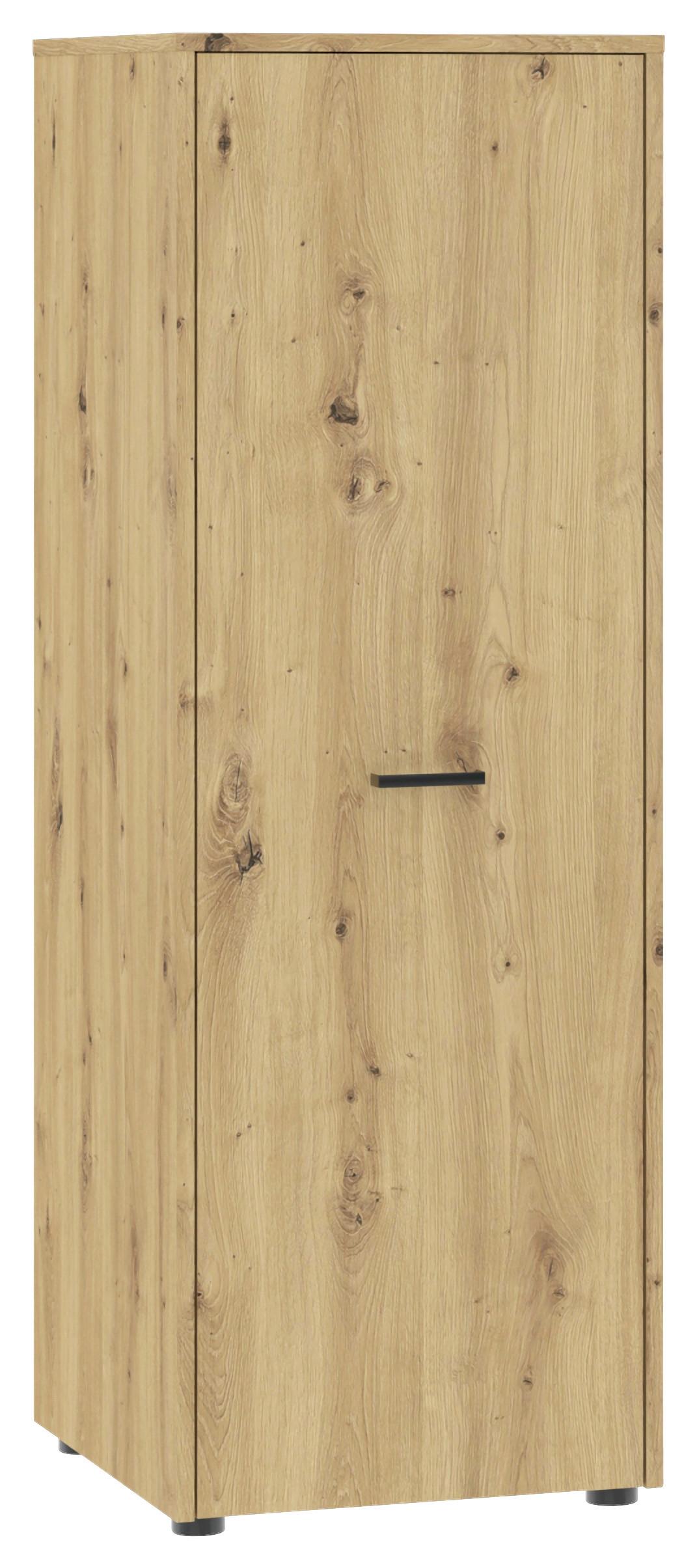 GARDEROB KIVO -BASED- - ek Artisan/svart, Modern, trämaterial/plast (45/129,8/52,1cm) - Based