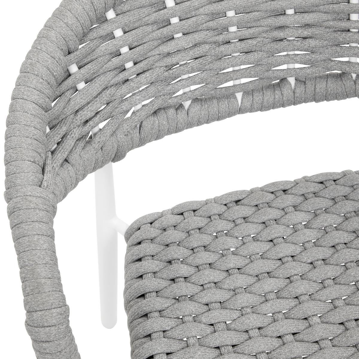 KRZESŁO OGRODOWE ANTONIA - biały/szary, Modern, metal/tkanina (58/76/59cm) - Bessagi Garden