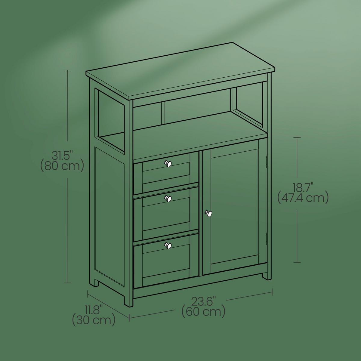 MIDISCHRANK FLOOR CABINET - Chromfarben/Weiß, MODERN, Holzwerkstoff/Metall (60/80/30cm) - MID.YOU