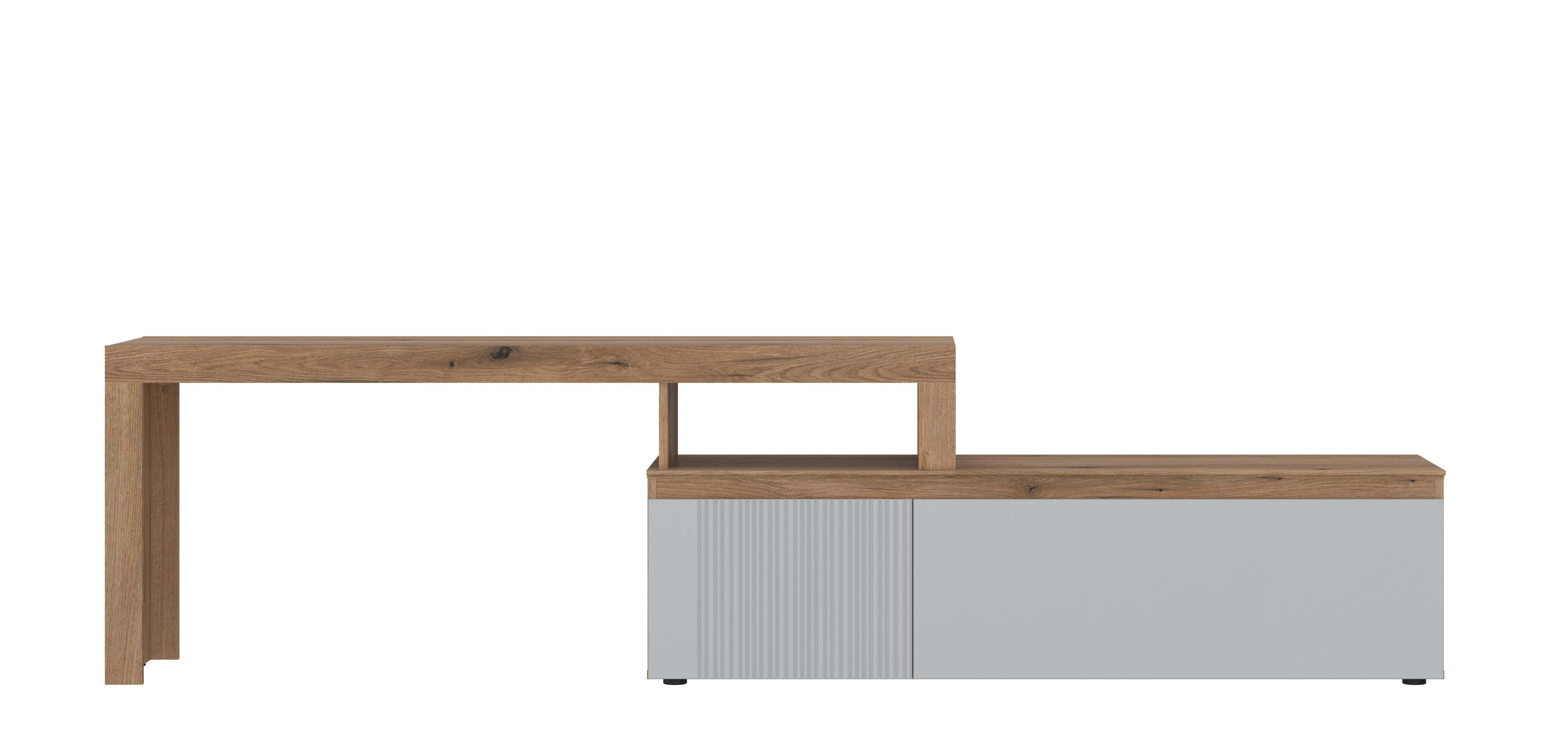 Tv Komoda Manilla - boje hrasta/svijetlo siva, Trend, drvni materijal (160-254/64,2/40cm) - Modern Living