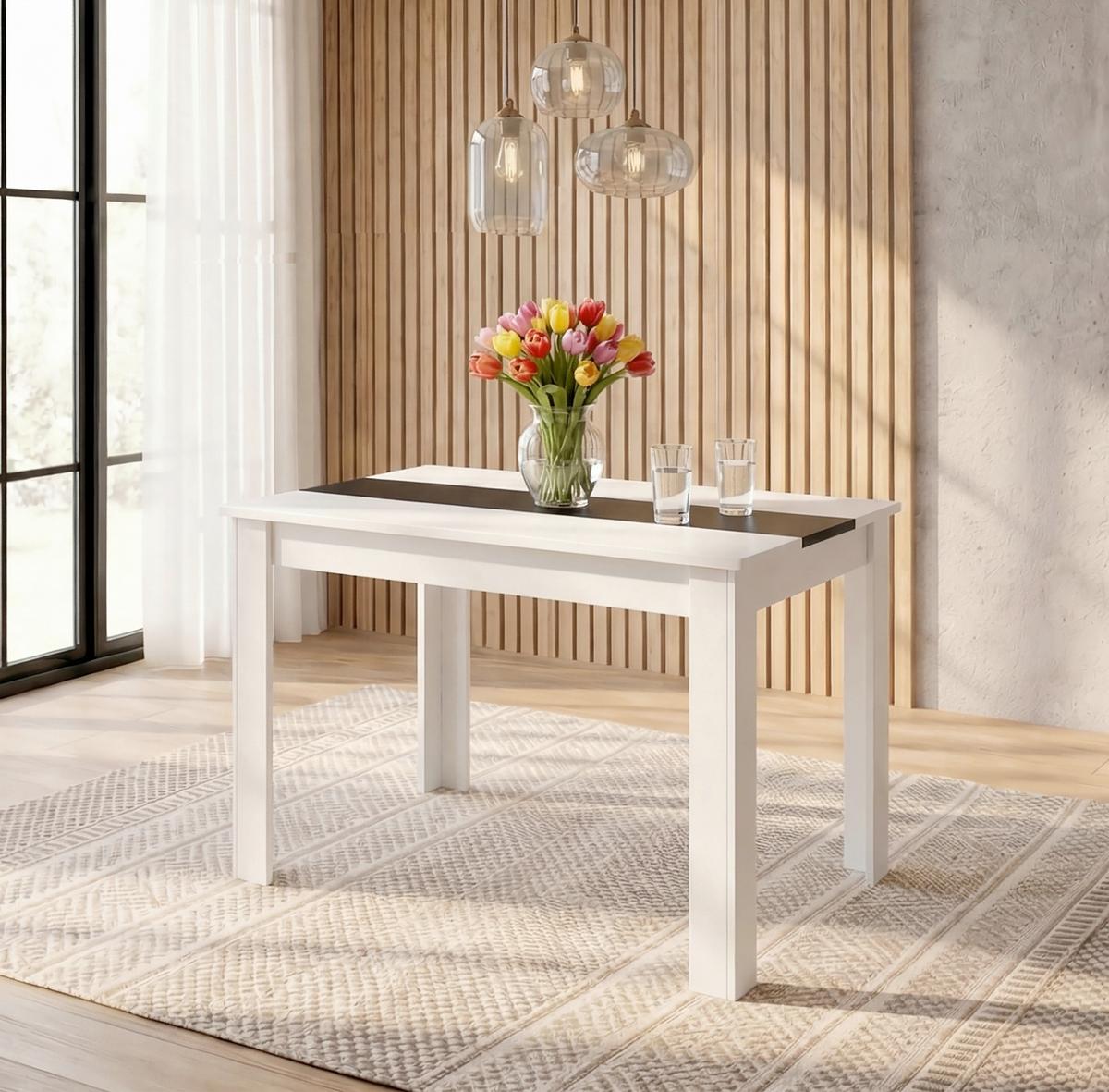 Esstisch Vcm Esstisch "disalo" 140x80 - Weiss/Anthrazit, Modern, Holzwerkstoff (140/80/75cm) - MID.YOU