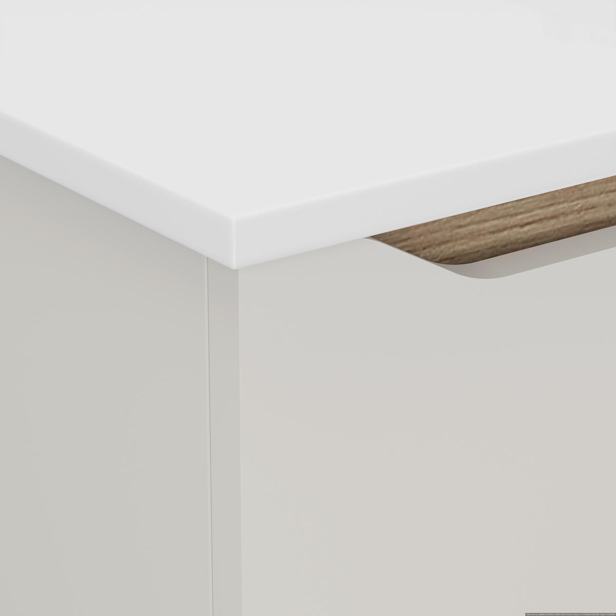 Waschbeckenunterschrank Mallorca Kaschmir/Eiche - Kaschmir/Weiß, MODERN, Keramik/Holzwerkstoff (100/62/46cm) - Based
