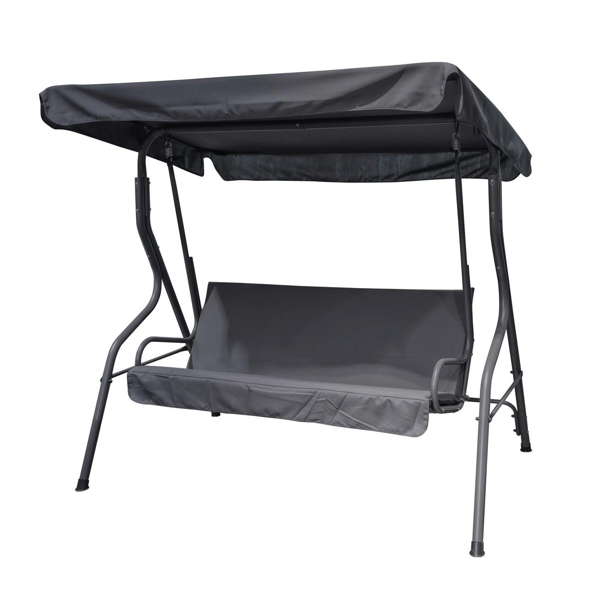 Hintaágy Malaga - antracit, Modern, textil/fém (170/152/110cm) - Mömax