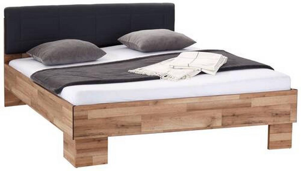 Krevet James - boje grafita/boje hrasta, Konvencionalno, drvni materijal/tekstil (180/200cm) - Premium Living
