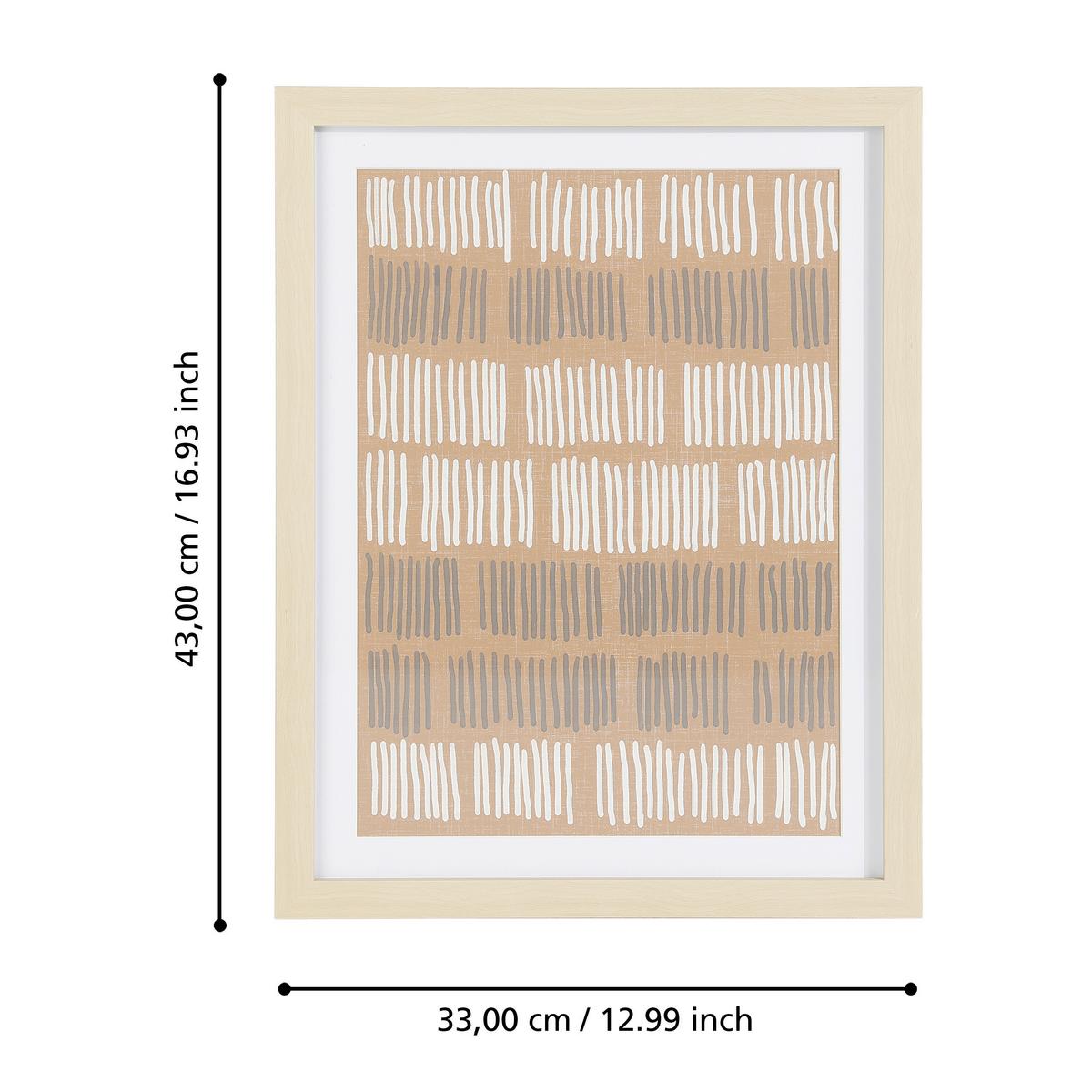 Druckgrafik Roberval Multicolor ca.33x43cm - Eichefarben/Terracotta, Trend, Glas/Papier (33/1,6/43cm) - Eglo