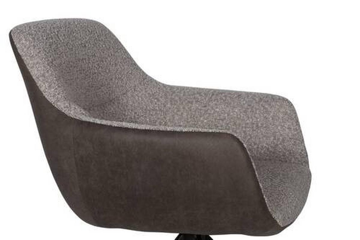 KRZESŁO Z PODŁOKIETNIKAMI FONS - kolor bagienny/greige, Design, metal/tkanina (61/85/61cm) - Valdera