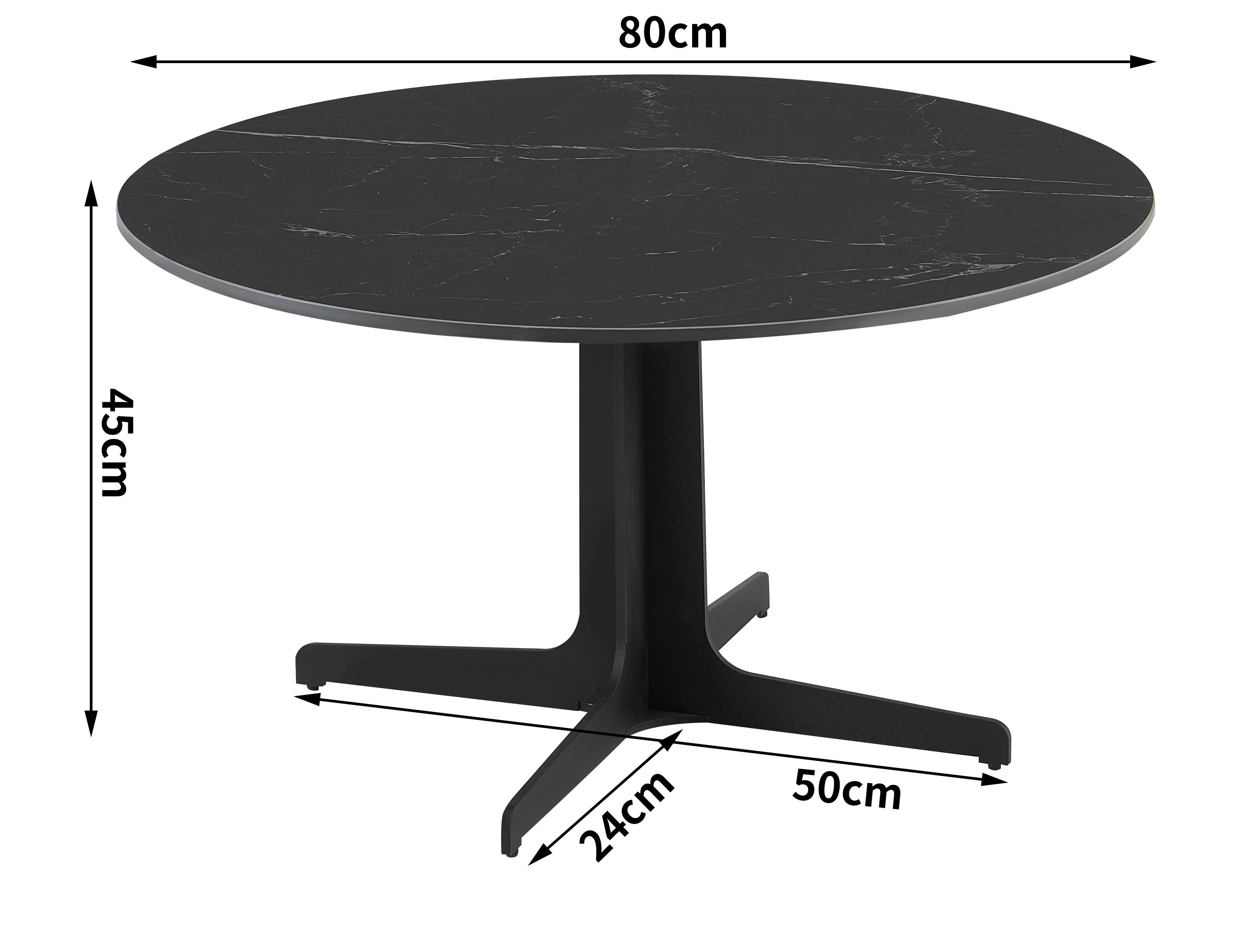Stolić Black Pearl 3 - crna, Moderno, metal/keramika (80/45/80cm) - Modern Living