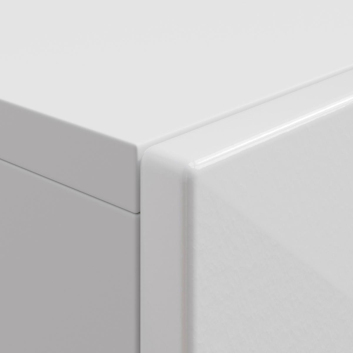 Komoda Ambiente Plus - bijela/bijela visoki sjaj, Moderno, staklo/drvni materijal (153,4/81,6/43,6cm) - Modern Living