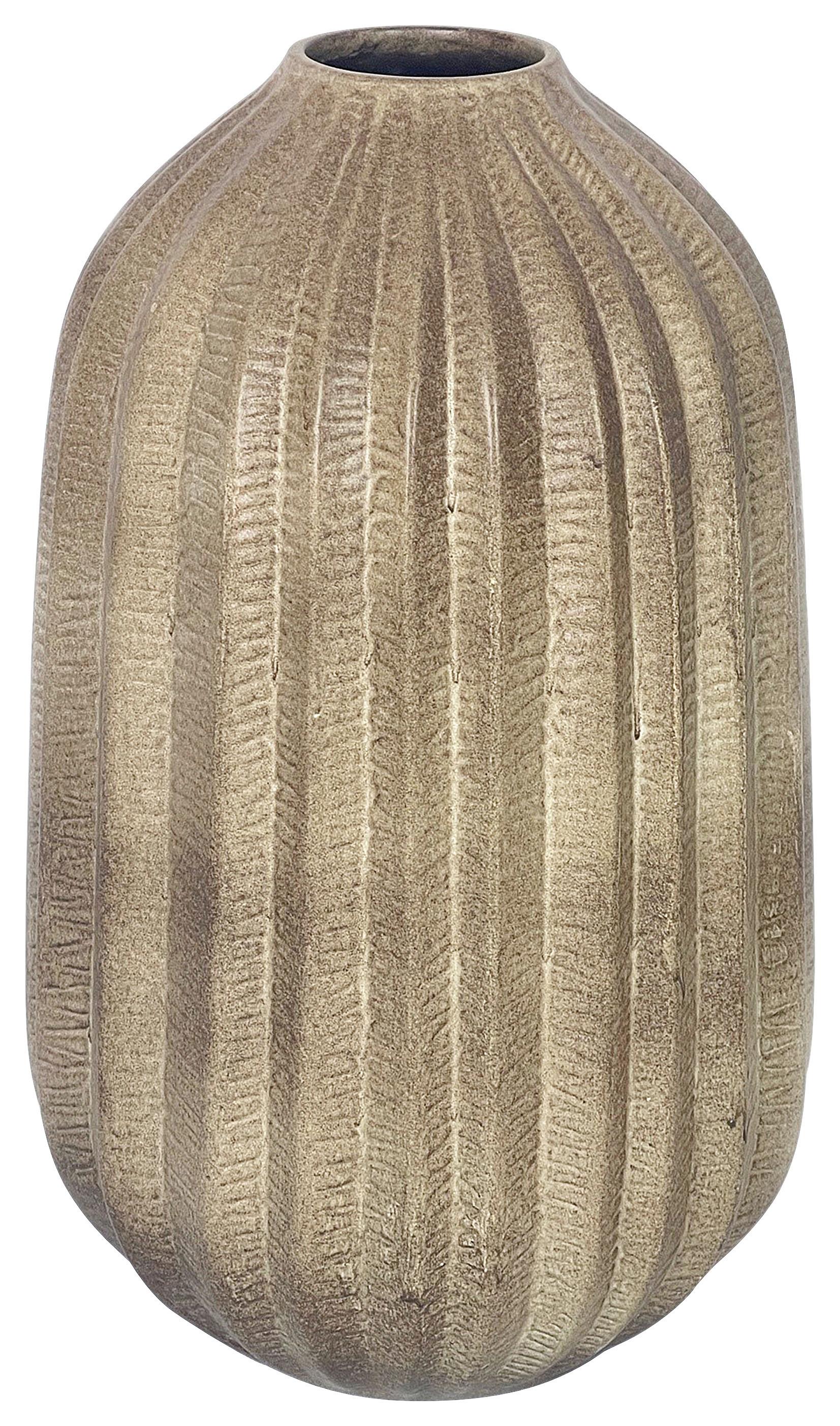 Vase Cactus in Braun Ø ca. 21cm - Braun, Keramik (21/35cm) - Modern Living