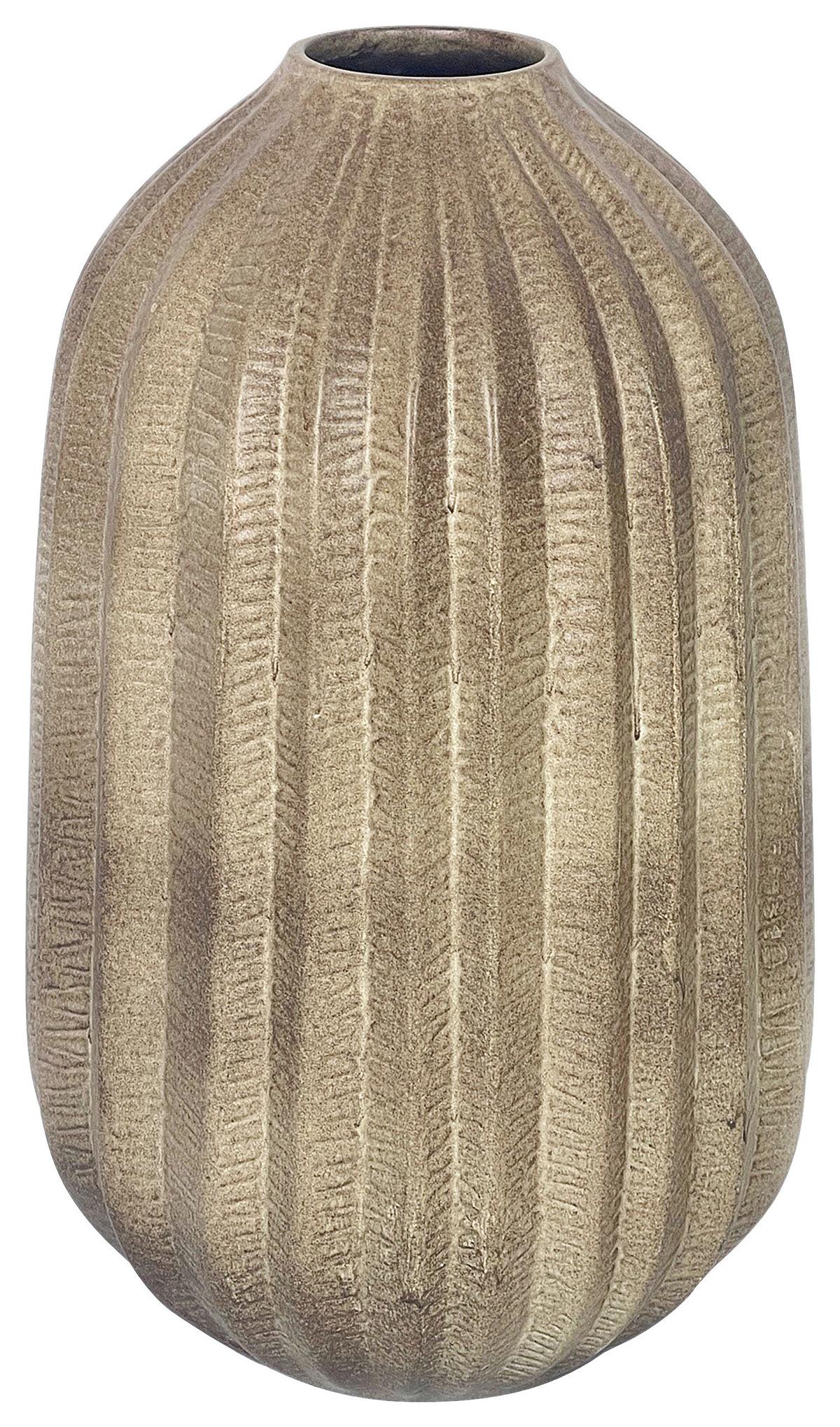 Vase Cactus in Braun Ø ca. 21cm - Braun, Keramik (21/35cm) - Modern Living