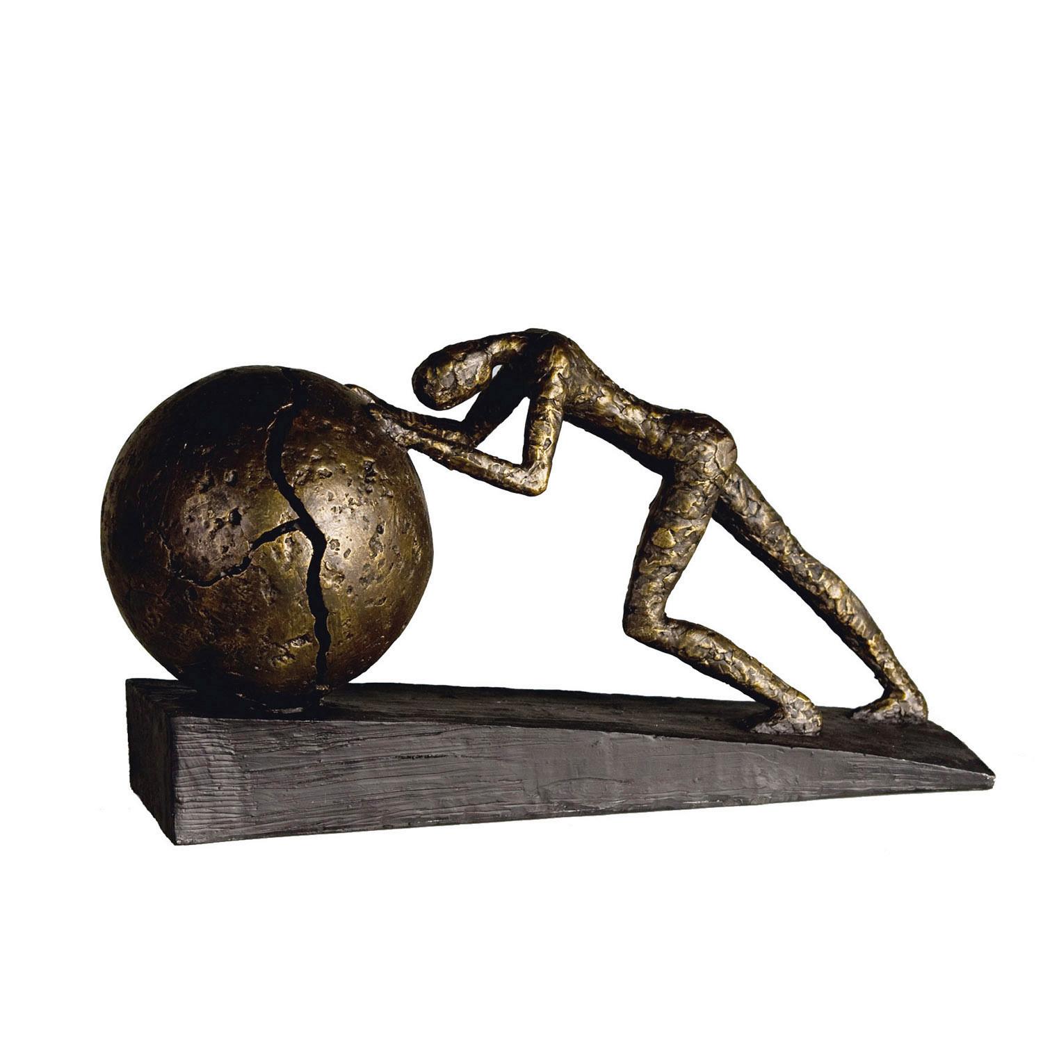 Skulptur Heavy Ball Bronzefarben - Cappuccino, Basics, Kunststoff (37/21,5/11cm)