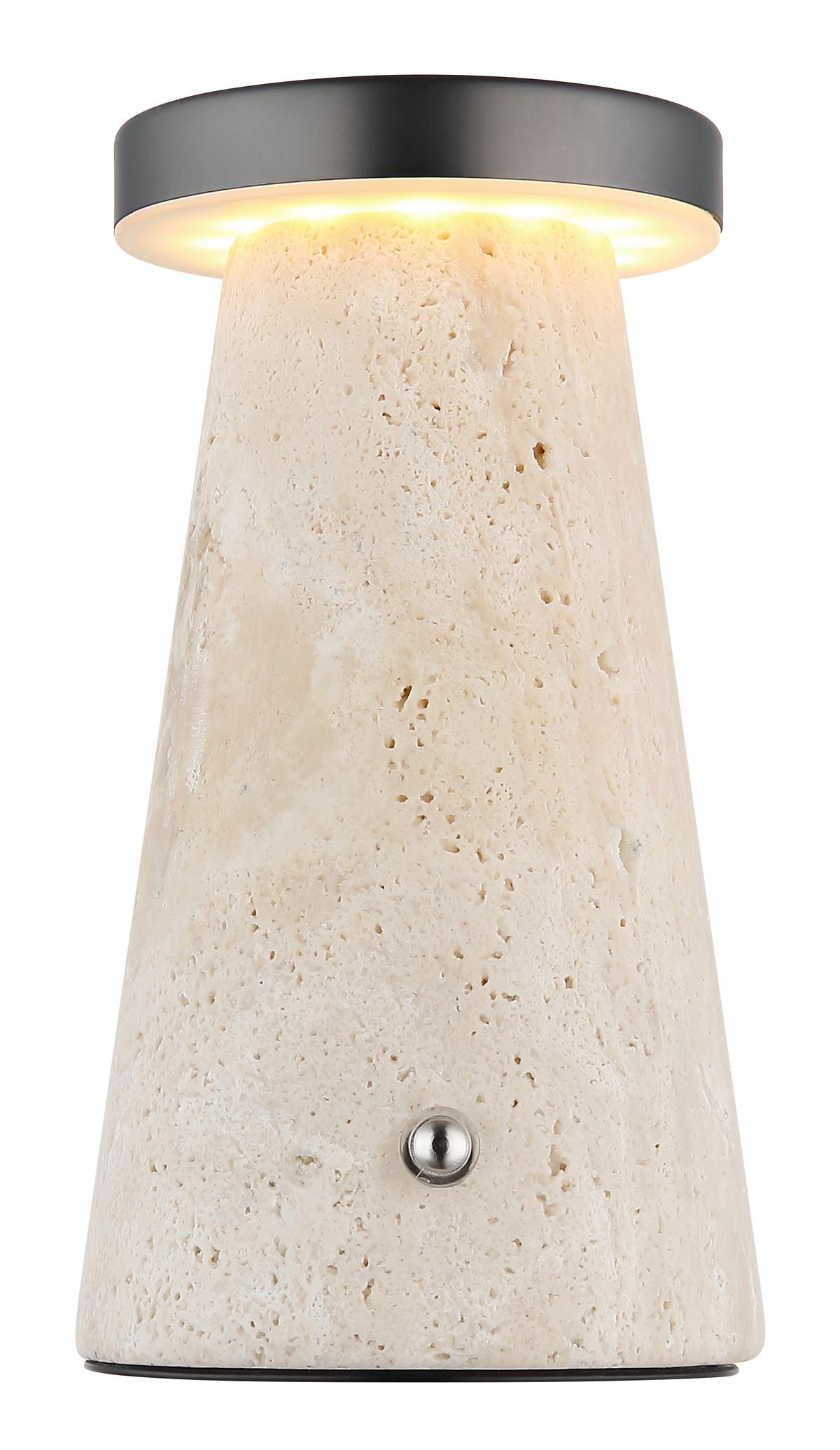 Stolna Punjiva Svjetiljka Adina - bijela/siva, Design, kamen/metal (9/16cm) - Globo