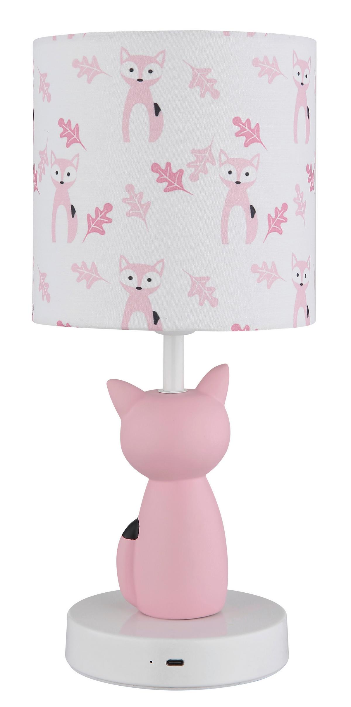 LED-TISCHLEUCHTE 21737P FOXY - Weiss/Pink, Trend, Keramik/Kunststoff (15/33,5cm) - Globo