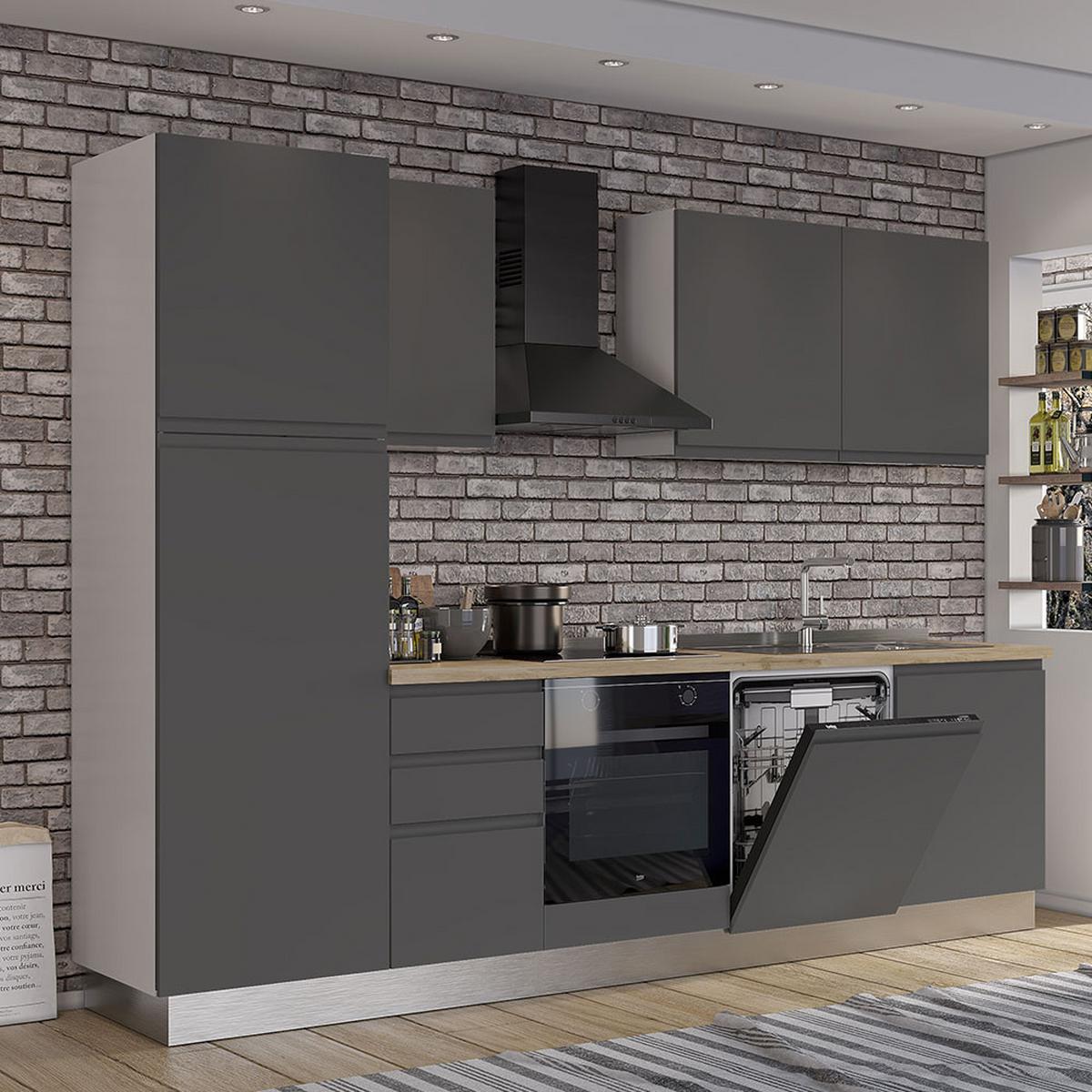 Blok Kuhinja S Aparatima Gilda Gola - bijela/boje hrasta, Moderno, drvni materijal/drvo (285/216/60cm) - Modern Living