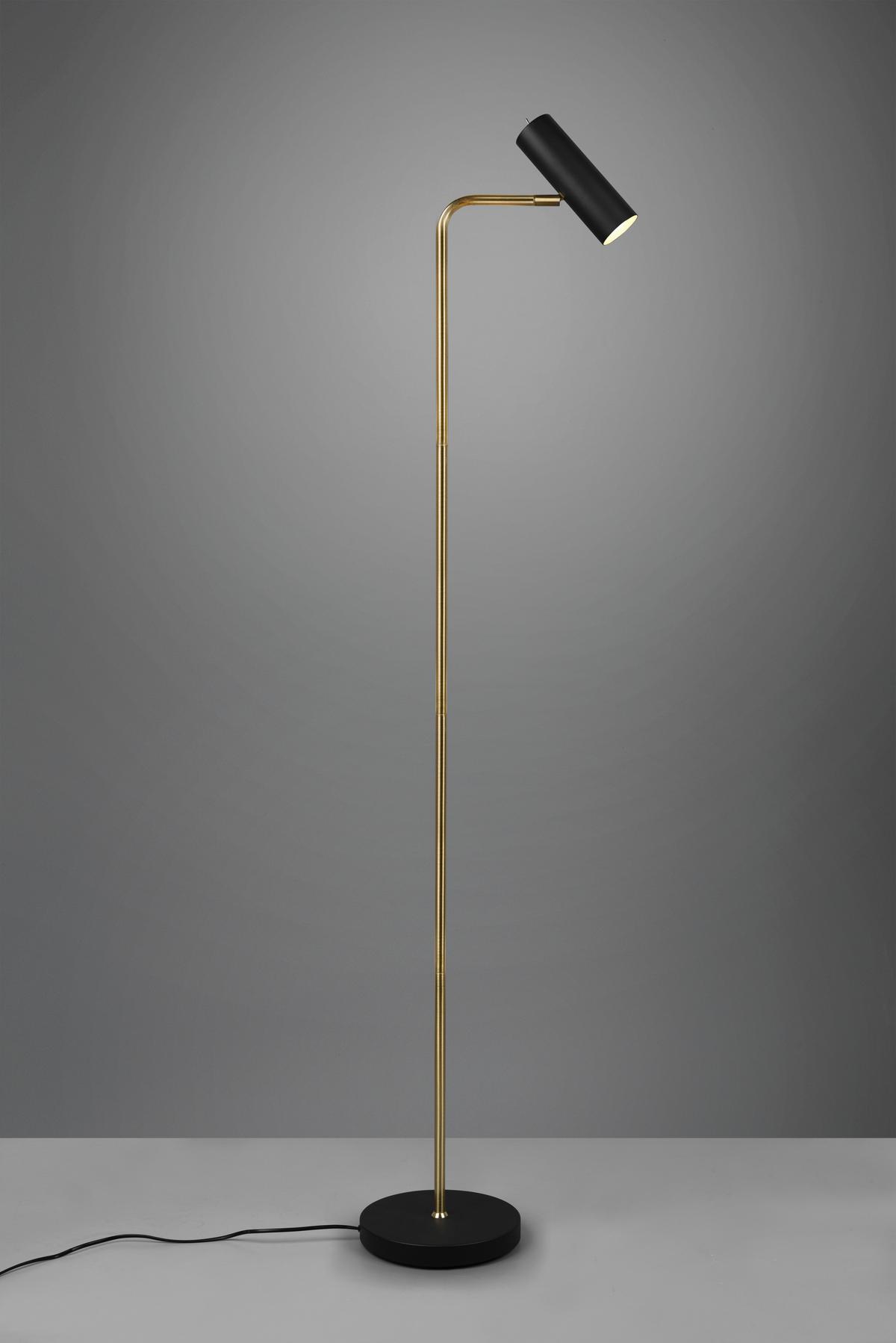 Stehleuchte Marley Schwarz/Goldfarben max. 5 Watt - Messingfarben/Goldfarben, Design, Metall (151/23/39cm) - Trio Leuchten