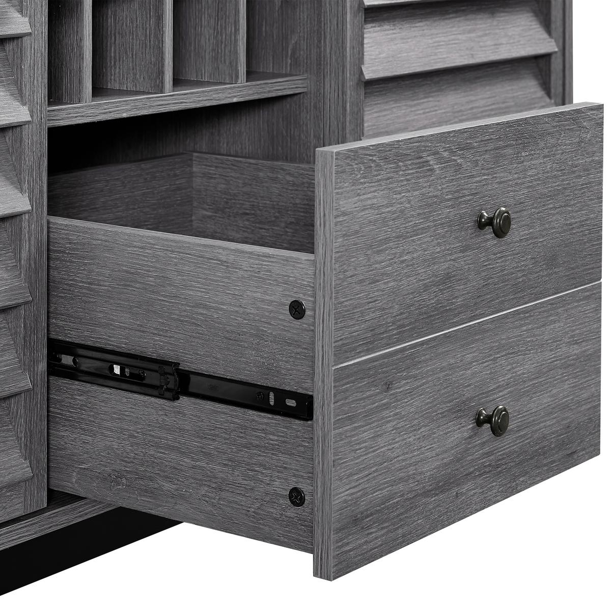 Weinregal Vaughn Grau ca. 120x76x48cm - Eichefarben/Eiche grau, Design, Holzwerkstoff/Metall (120/76/48cm) - MID.YOU
