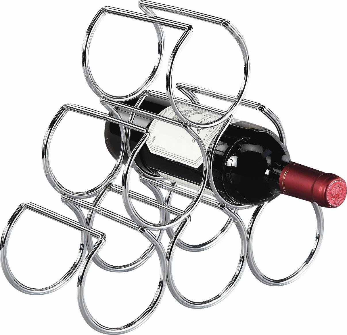 Polica Za Vino Wein - boje kroma, Moderno, metal (30/28/13cm) - Modern Living