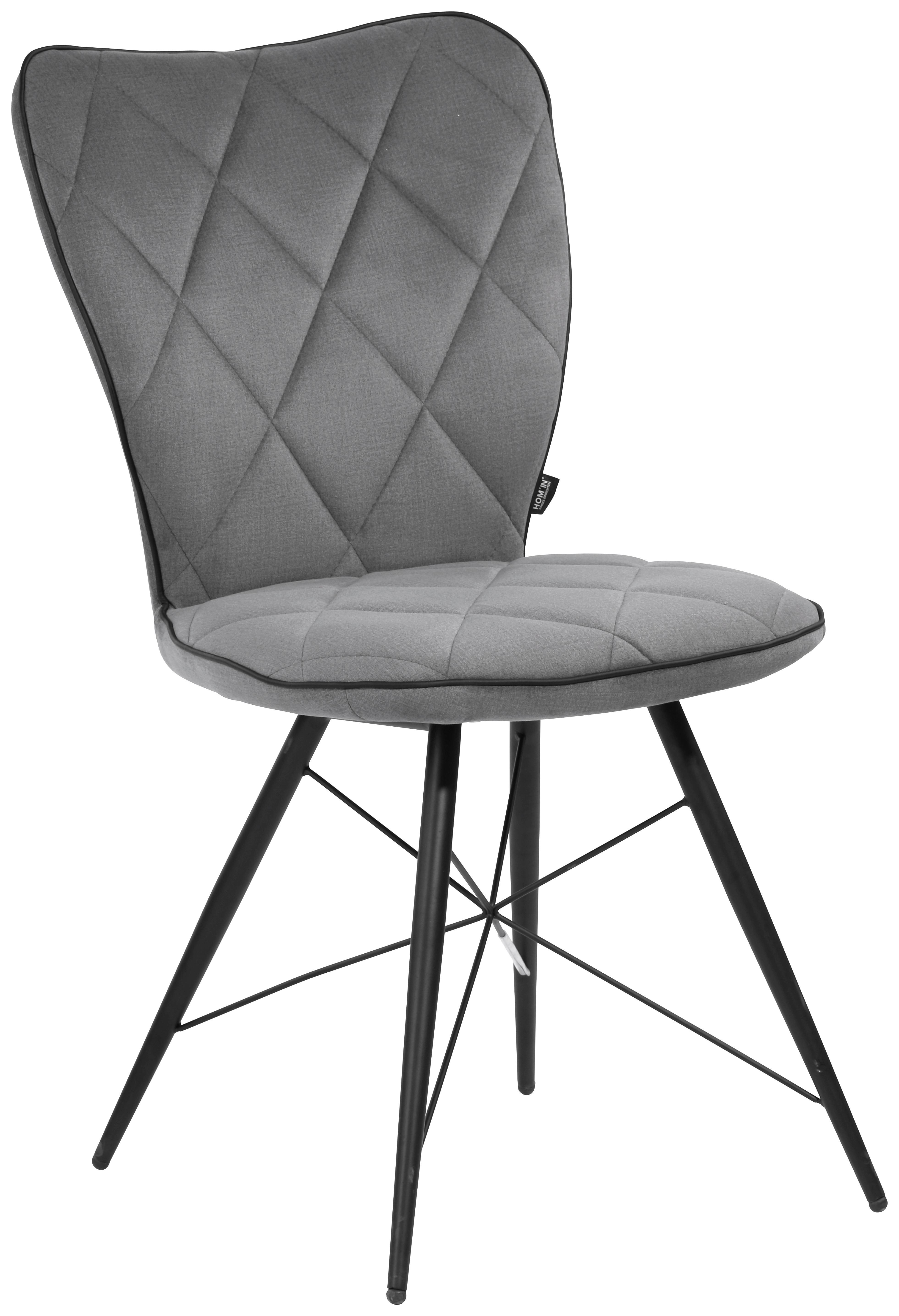 KRZESŁO CHRISTOPHER   -HOM IN- - czarny/szary, Design, metal/tkanina (48/89/62cm) - Hom`in